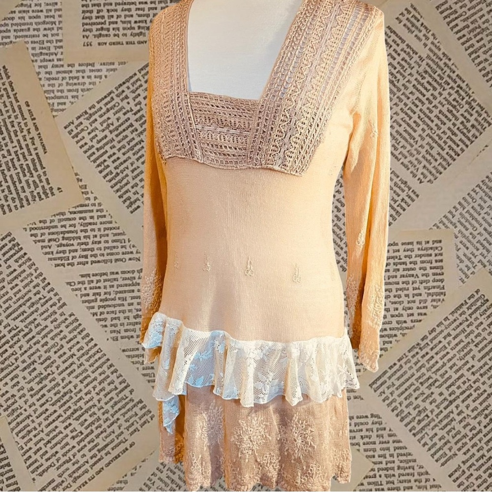 boho fairy crochet dress with lace detail